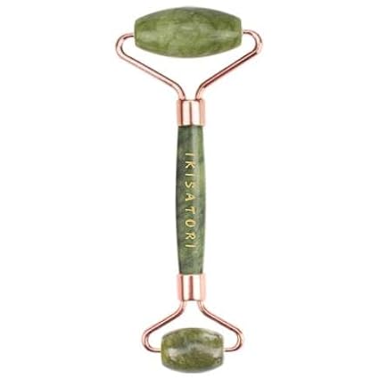 Green Jade Natural Stone Curved Facial Roller & Guasha Set - Image 3