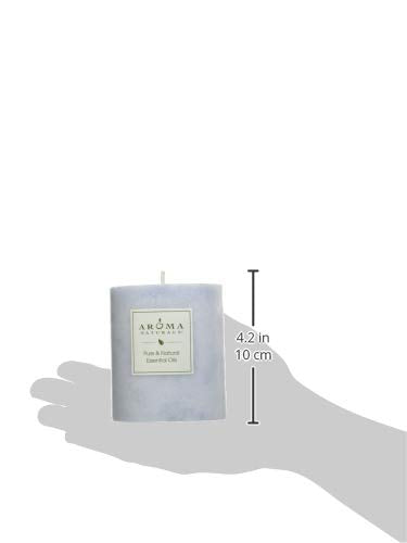 Aroma Naturals Lavender Essential Oil Blue Scented Pillar Candle, Tranquility - Image 5