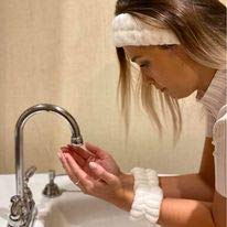 3 Piece - Original USA Spa Headband and Wrist Washband Face Wash Set - Reusable - Image 3