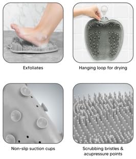 ZENVY Foot Bath Tub and Silicone Foot Scrubber Massage Mat Set - Image 6
