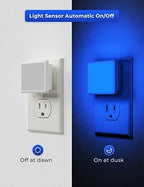 L LOHAS LED Blue Night Lights Plug into Wall 2-Pack, 0.3W Plug in Night Light - Image 3