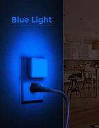 L LOHAS LED Blue Night Lights Plug into Wall 2-Pack, 0.3W Plug in Night Light - Image 2