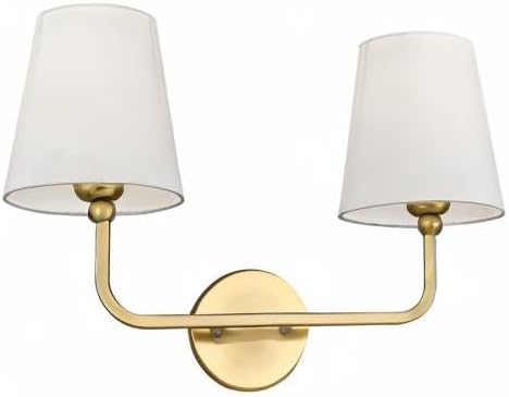 2 Light Bathroom Vanity Light, Brushed Gold Double Wall Sconce - Image 10