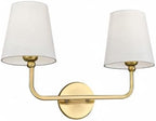 2 Light Bathroom Vanity Light, Brushed Gold Double Wall Sconce - Image 10