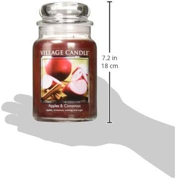 Village Candle Apples & Cinnamon Large Apothecary Jar, Scented Candle, 21.25 oz. - Image 3