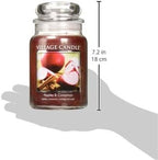 Village Candle Apples & Cinnamon Large Apothecary Jar, Scented Candle, 21.25 oz. - Image 3