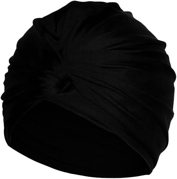 Pleated Fabric Swimming Cap Women Ladies Long Hair Swim Cap Ear Protecting - Image 2