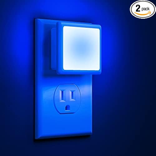 L LOHAS LED Blue Night Lights Plug into Wall 2-Pack, 0.3W Plug in Night Light by LLOHASLED