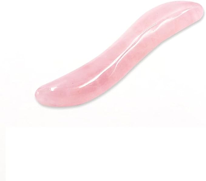 Massage Stones Guasha Roller Pink Jade Gemstone Meditation Healing Stick Stone by Windfulogo