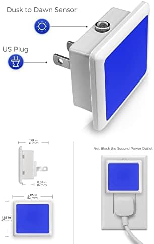 L LOHAS LED Blue Night Lights Plug into Wall 2-Pack, 0.3W Plug in Night Light - Image 6
