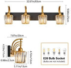 Modern Bathroom Vanity Light, 4-Light Black Gold Wall Sconce - Image 4