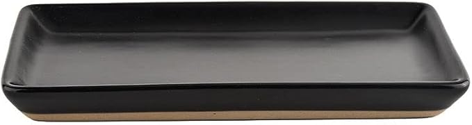 Sweet Water Decor Matte Black Stoneware Tray | Kitchen and Bathroom Dispenser - Image 7