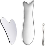Stainless Steel Gua Sha Facial Tools 3 in 1 by MOKIUER