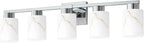 5-Light Bathroom Light Fixtures, Modern Vanity Lights, Chrome Metal Wall Lamp - Image 8