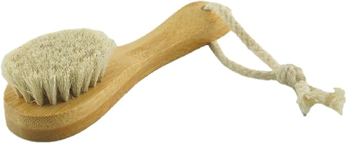 2 Pack 6" Bamboo Handle Dry Facial Cleansing Brush - Image 4