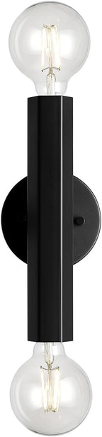 Globe Electric 2-Light Vanity Light, Matte Black, Hexagonal Bar, Minimalist by GlobeElectric
