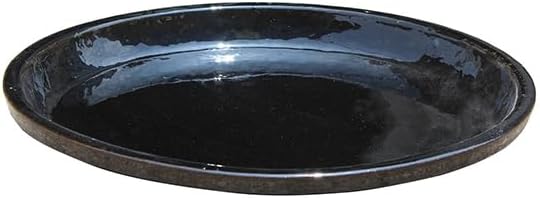 2 Pack Black Ceramic 8 Inch Round Saucer, Plant Tray by Unknown
