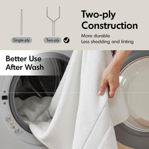 Madison Park 800GSM Bathroom Towel Set of 8 100% Cotton Bath Towel Set - Image 8