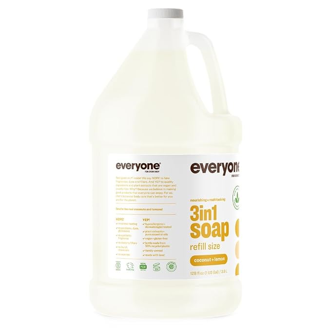 Everyone 3-in-1 Soap, Body Wash, Bubble Bath, 1 Gallon, Coconut and Lemon - Image 10