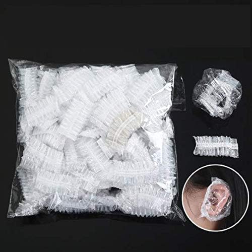 100PCS Ear Protector Caps Disposable Elastic Clear Shower Water Ear Covers Large - Image 3