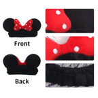 JIAHANG Mouse Ears Facial Spa Headbands, Coral Fleece Wash Face Hair Band - Image 3