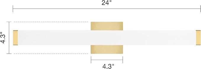 LED Bathroom Vanity Light fixtures 24in Metal Brass, 14W 4000K Natural White - Image 2