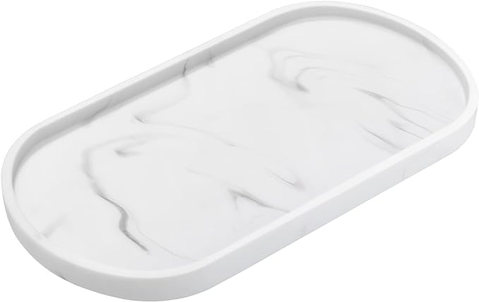Luxspire Bathroom Vanity Tray, Handmade Resin Kitchen Tray, Oval Toilet Tank by Luxspire