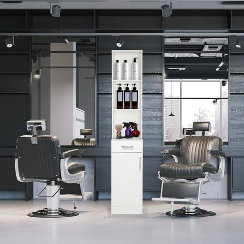mefeir Salon Station, Barber Hair Stylist Storage Cabinet - Image 6