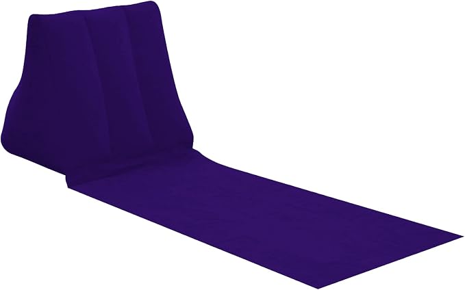 2X Inflatable Outdoor Sun Bath Beach Mat Pillows Flocking Beach Chairs - Image 2
