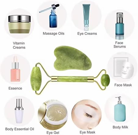 Jade Facial Roller & Gua Sha Set - Image 3