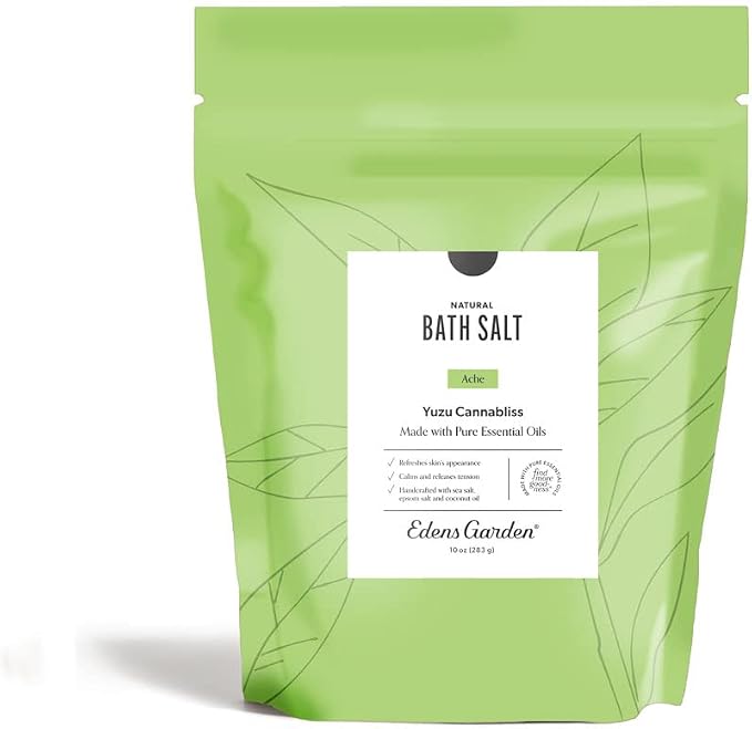Edens Garden Ache Bath Salt Soak – Yuzu Cannabliss Blend by EdensGarden