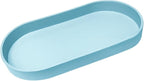 Blue Small Tray, Oval Tray for Kitchen Counter, Bathtub Bathroom Vanity Items by VCREATC-VCREATEFORCUSTOMER