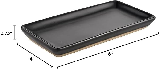 Sweet Water Decor Matte Black Stoneware Tray | Kitchen and Bathroom Dispenser - Image 9