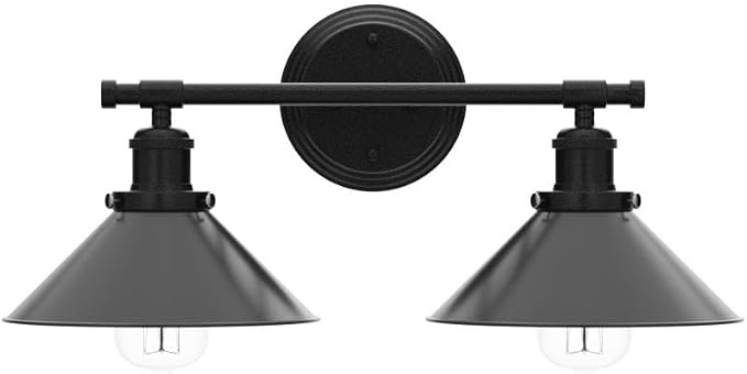 Bathroom Light Fixtures 2-Light Matte Black Farmhouse Vanity Lights - Image 4