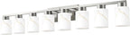 8-Light Bathroom Light Fixtures, Modern Vanity Lights, Brushed Nickel Metal - Image 9
