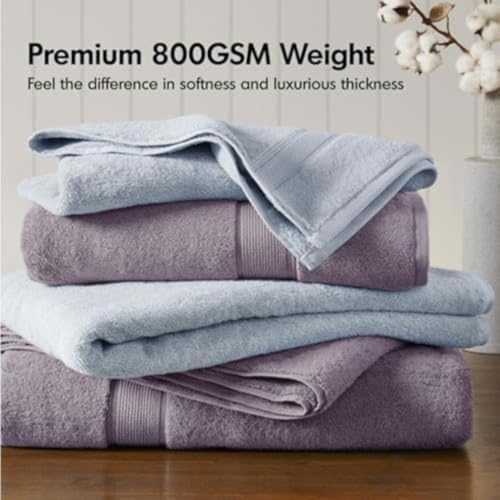 Madison Park 800GSM Bathroom Towel Set of 8 100% Cotton Bath Towel Set - Image 2