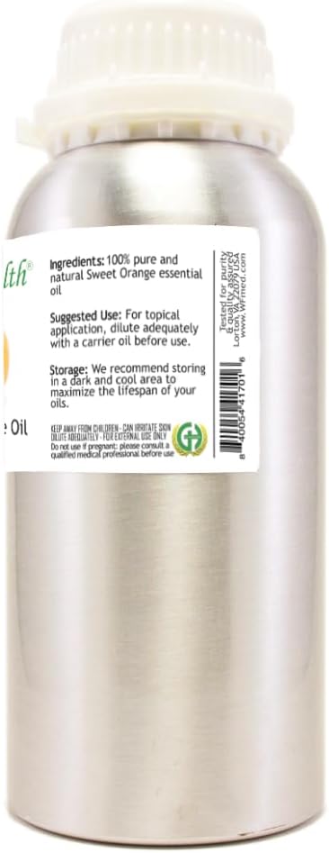 Sweet Orange Essential Oil – 16 fl oz Aluminum Bottle w/Plug Cap – 100% Pure - Image 4