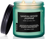 M&SENSE Sandalwood Jasmine Home Scented Candles, 11.6oz Organic Natural Soy Wax by MSENSE