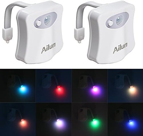 Toilet Night Light 2Pack by Ailun Motion Sensor Activated LED Light 8 Colors - Image 7