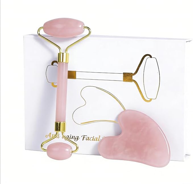 Jade Roller Gua Sha Tools – Nature Gua Sha Facial Tool Skin Tightening Face by LSXKAMIX
