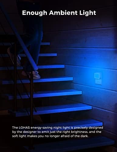 L LOHAS LED Blue Night Lights Plug into Wall 2-Pack, 0.3W Plug in Night Light - Image 4
