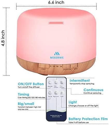 500ml Diffuser with Remote Control Waterless Automatic Shut Off Essential Oil - Image 2