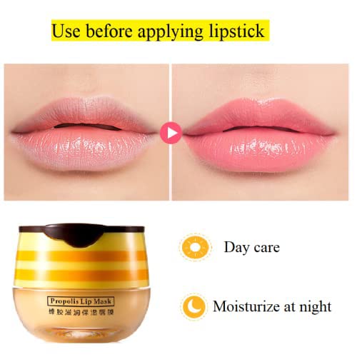 2PCS Lip Balm Honey Pot, Propolis Moisturizing Honey Lip Mask Lip Balm - Image 2