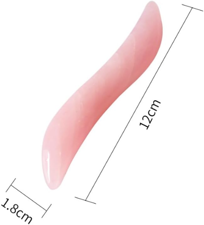 Massage Stones Guasha Roller Pink Jade Gemstone Meditation Healing Stick Stone - Image 2