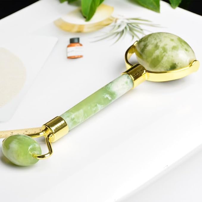 Jade Eye Mask and Jade Roller Set, Jade Stone Face Mask and Facial Rollers - Image 3