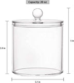 20-Ounce Qtip Holder Storage Canister Set of 2, Bathroom Makeup Organizer - Image 2