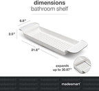 madesmart Expandable Bath Shelf, Adjustable Bathtub Tray - Image 4