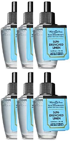 Bath and Body Works 6 Pack Sun-Drenched Linen Wallflowers Fragrance Refill 0.8 by BathBodyWorks