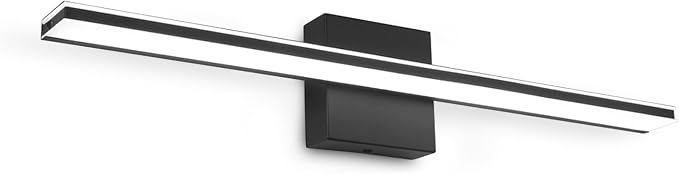 Black Vanity Light Fixture 24 Inch Bathroom Lamps Over Mirror 14W Modern Bath by BRIVOLART