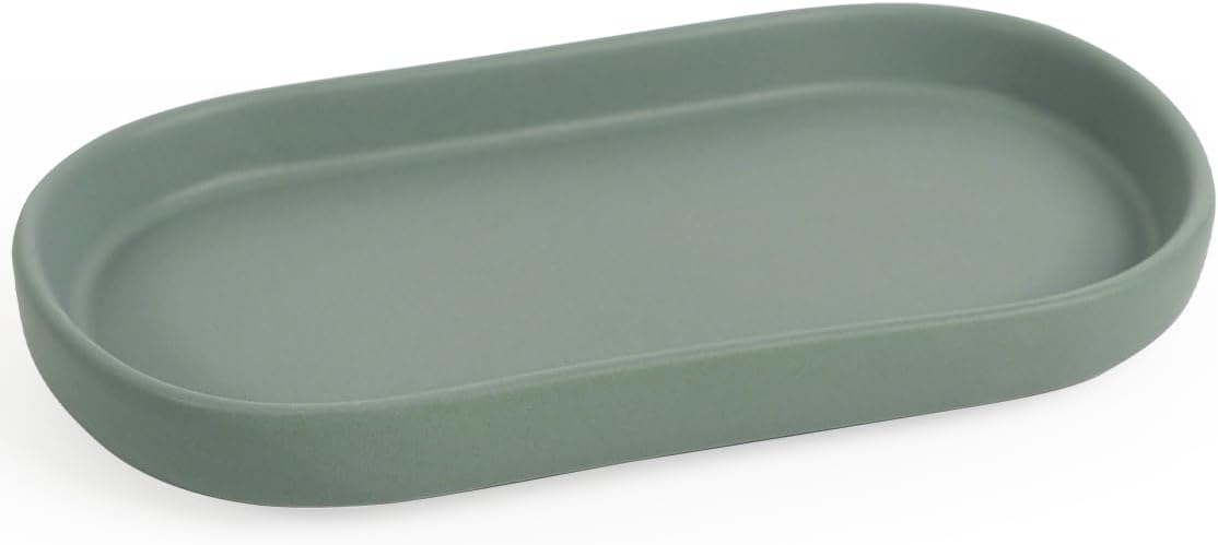 INGOFIN 7" Ceramic Bathroom Vanity Tray- Bathroom Organizer Countertop Tray by INGOFIN